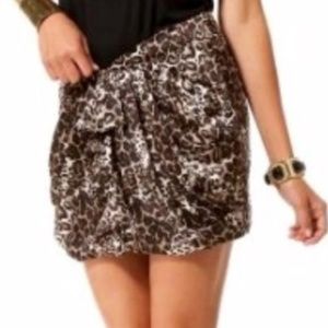NWOT bebe leopard silk mini skirt